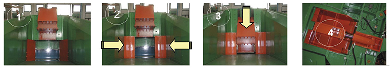 Funzionamento della cesoia inclinata
